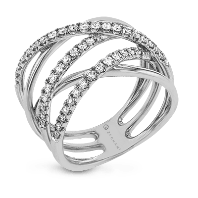 Diamond crossover Ring