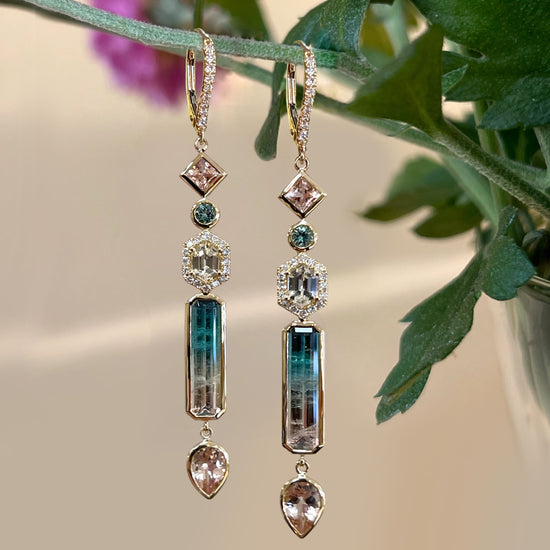 Plumb Gold Original Multi-Gem Dangle Earrings