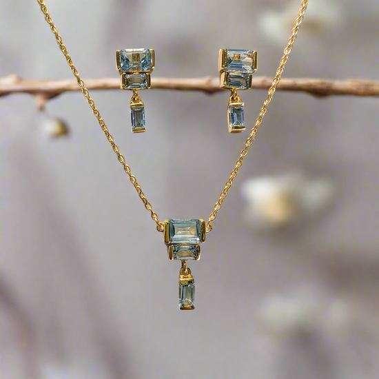 Blue Topaz Deco Necklace