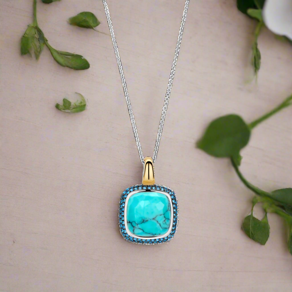 Bezel CZ Halo Pendant