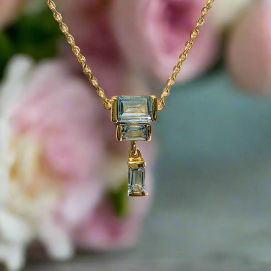 Blue Topaz Deco Necklace