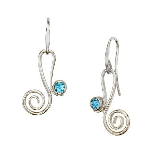 "Script" Blue Topaz Earrings