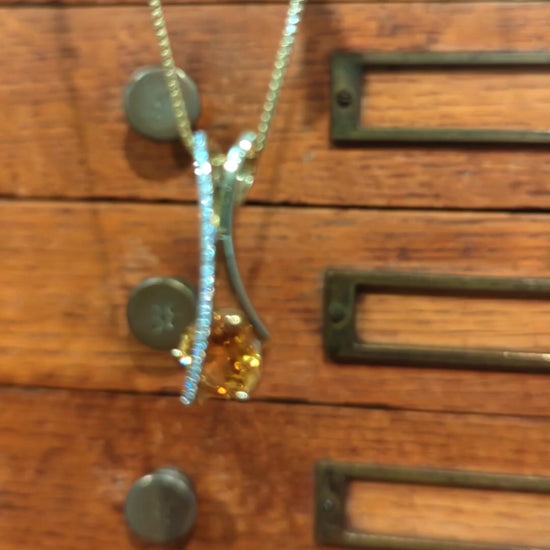 Load and play video in Gallery viewer, Breuning Citrine and Diamond Pendant
