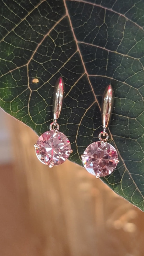 Load and play video in Gallery viewer, Blush Zircon Dangle Earrings
