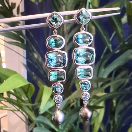 Load and play video in Gallery viewer, Tourmaline Dangle Earrings
