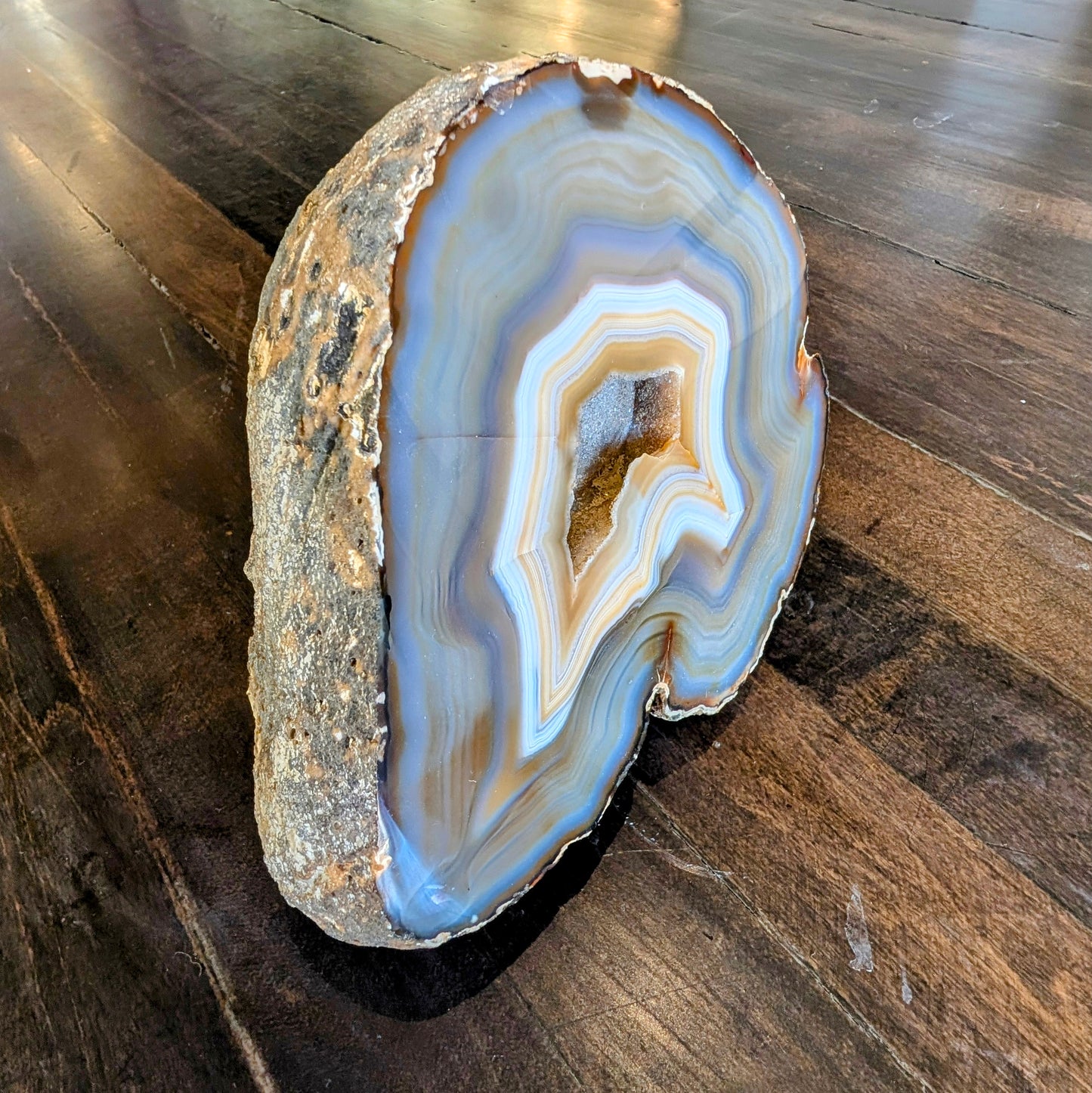 Brown and Beige Banded Geode