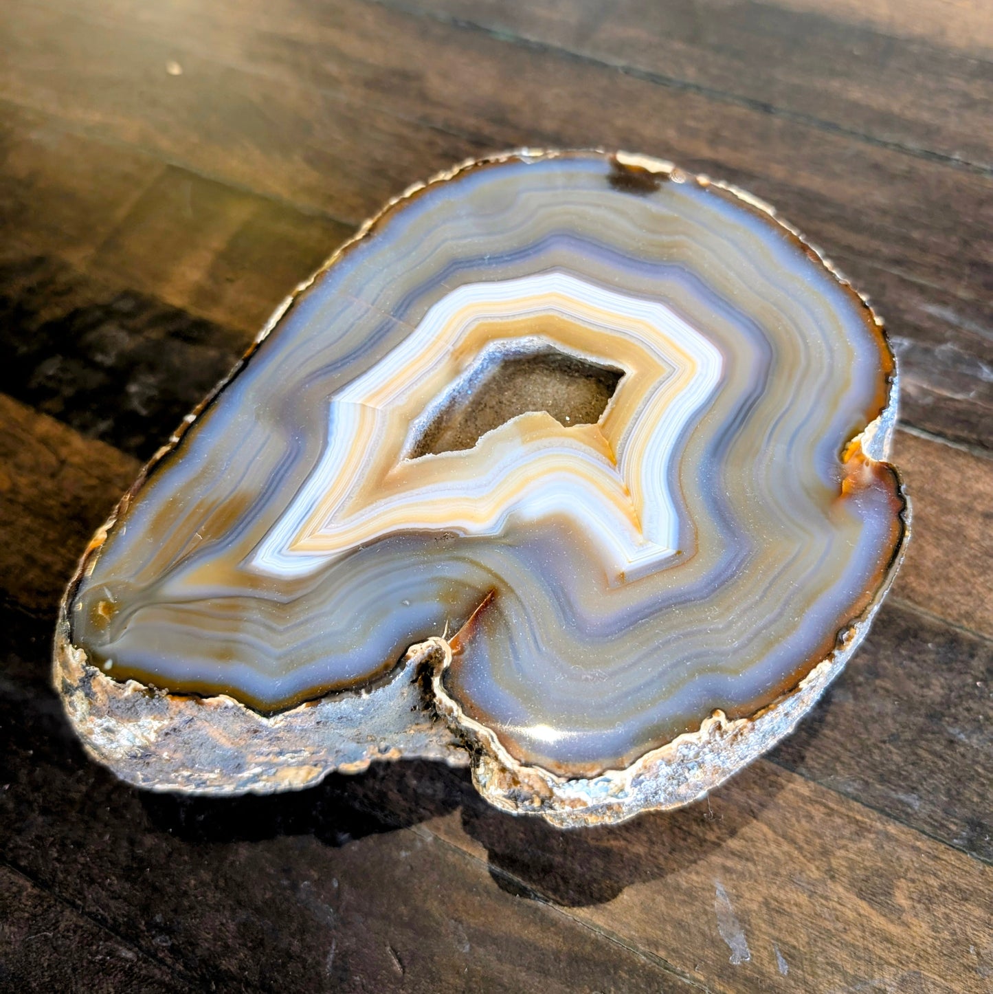 Brown and Beige Banded Geode