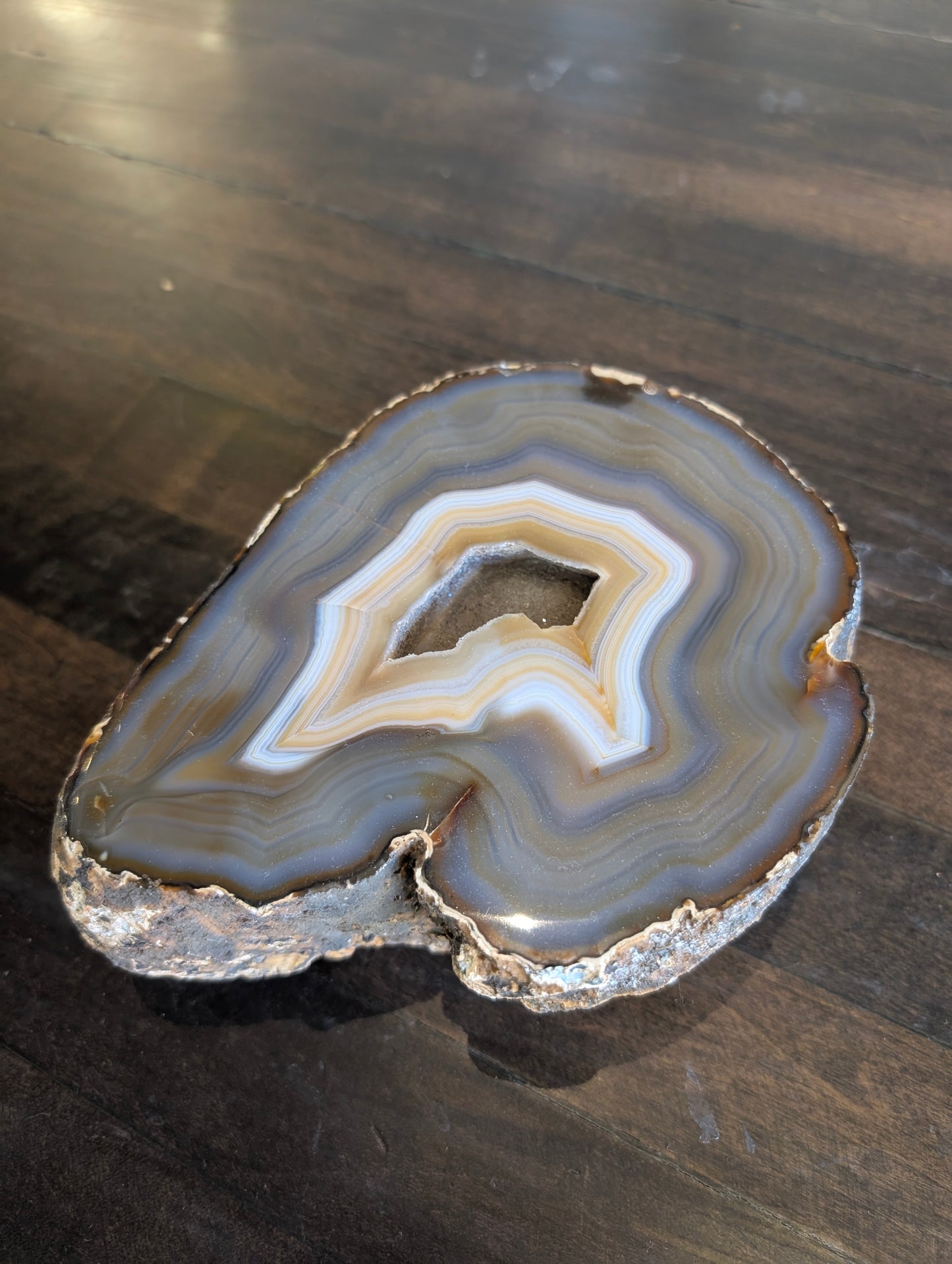 Brown and Beige Banded Geode