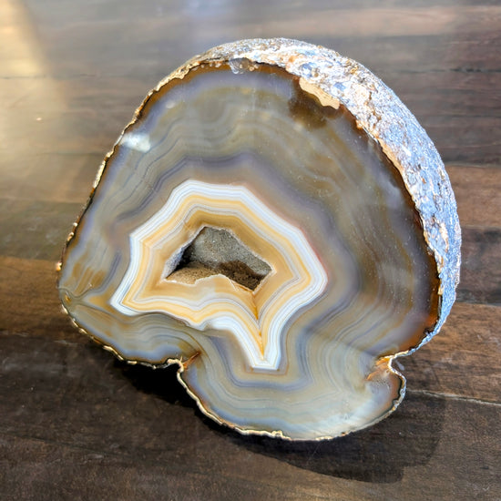 Brown and Beige Banded Geode