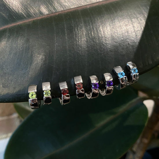 Gemstone Huggie Earrings