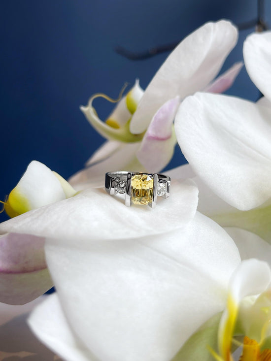 Load image into Gallery viewer, Plumb Gold Original Yellow Sapphire and Diamond Ring
