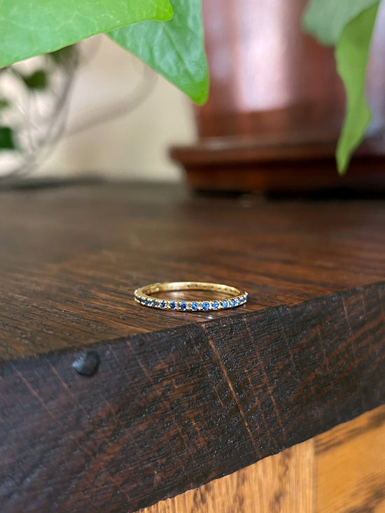 Load image into Gallery viewer, Kim Collins Blue Sapphire Eternity Band
