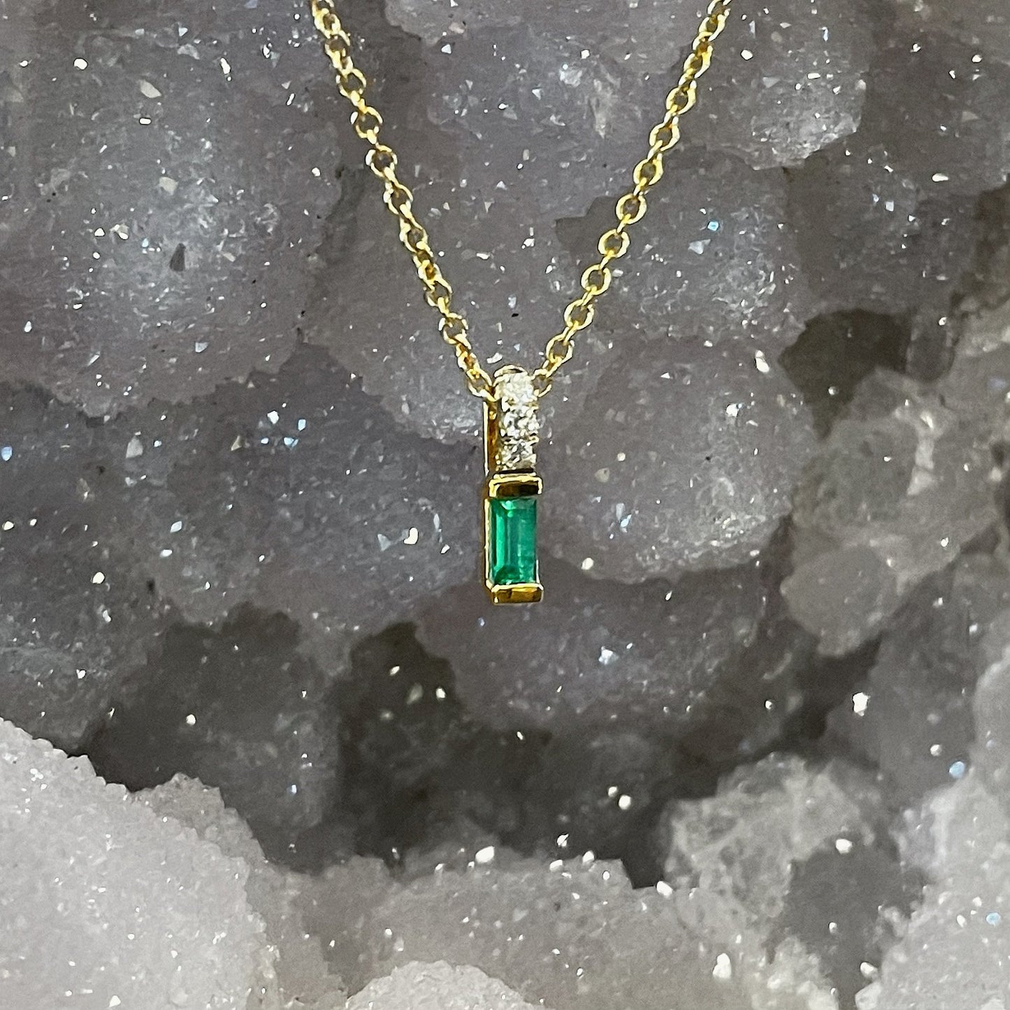 Stanton Color Emerald and Diamond Pendant