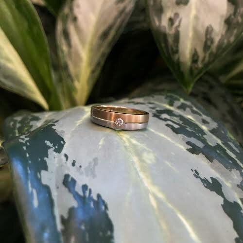 Two-Tone Double Line Ring