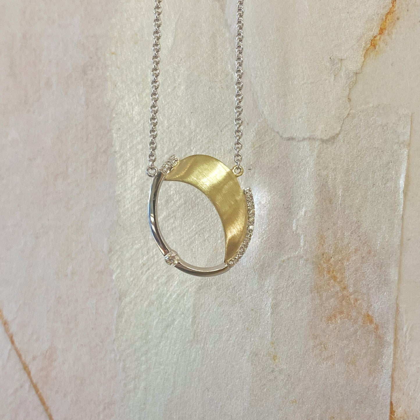 Oval Necklace with Diamond Accents