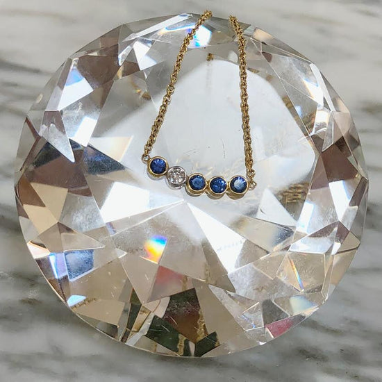 Kim Collins Sapphire &amp; Diamond "Dots" Necklace