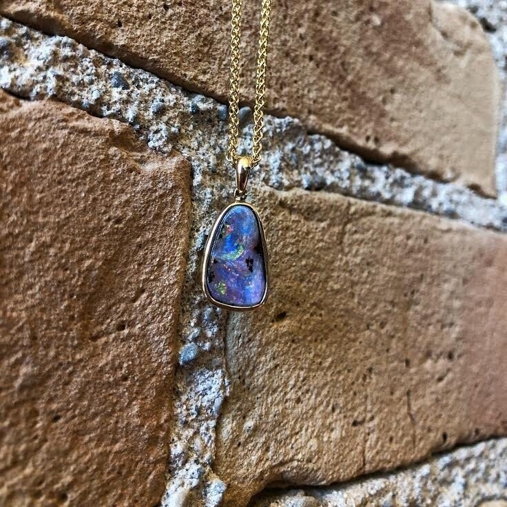 Dowdy Purple Boulder Opal Pendant