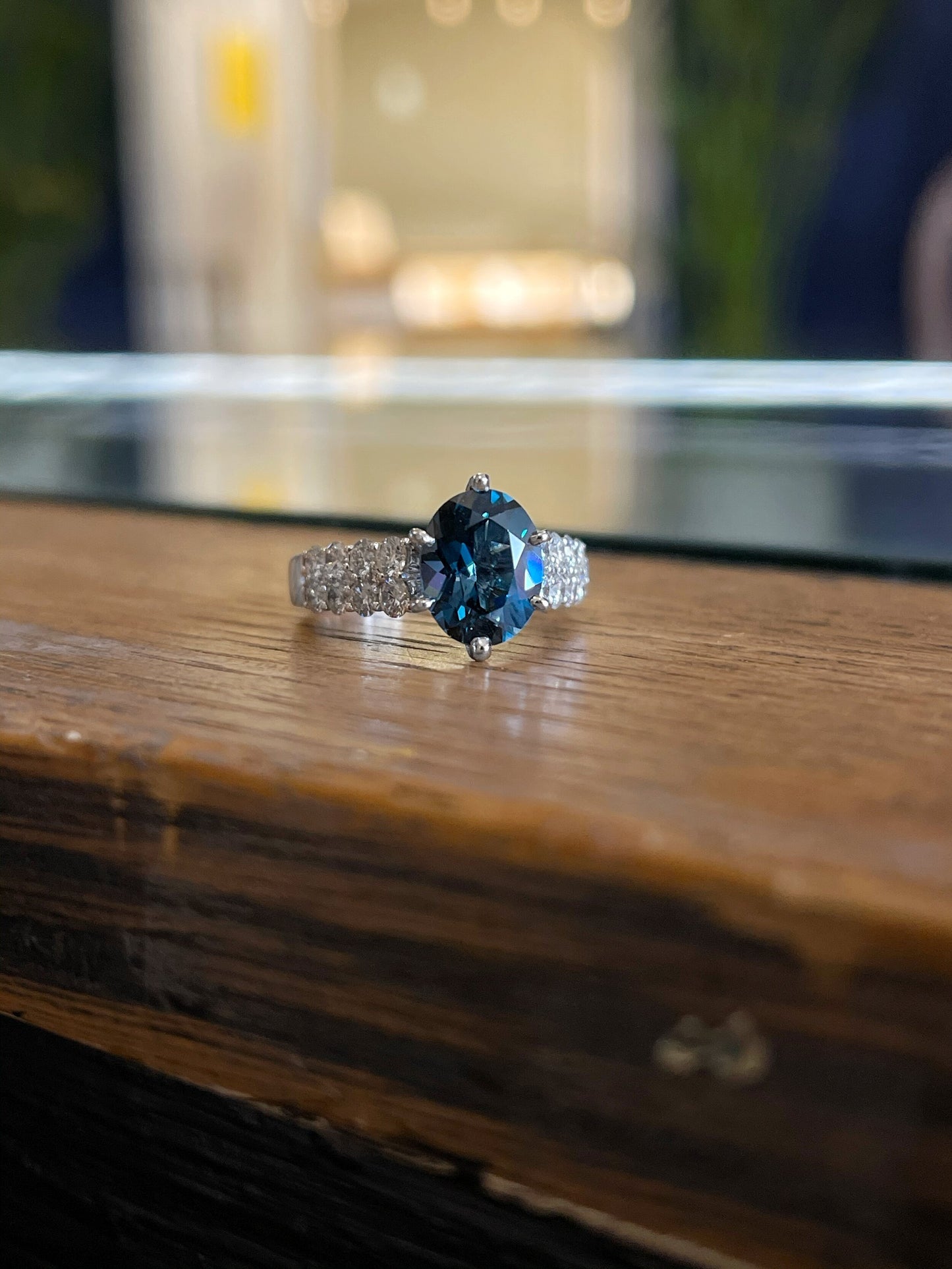 Load image into Gallery viewer, Plumb Gold Original London Blue Topaz Ring
