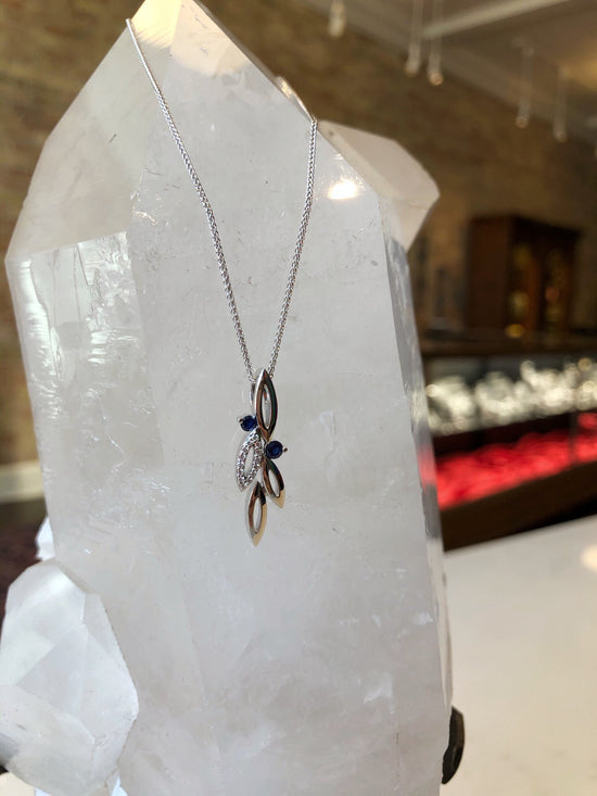 Load image into Gallery viewer, Breuning Sapphire and Diamond Flora Pendant
