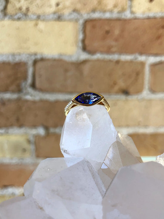 Load image into Gallery viewer, Kim Collins Marquise Tanzanite Stacker Ring
