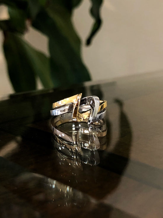 H.L Designs Two Tone Free Form Ring