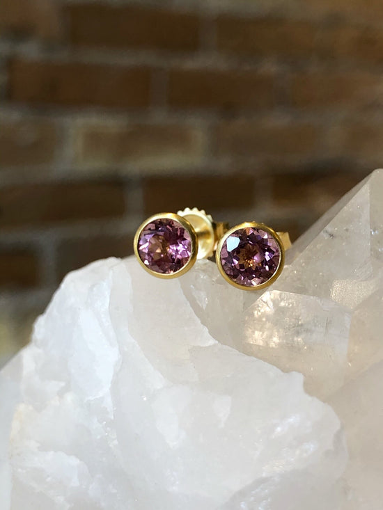 Load image into Gallery viewer, Kimberly Collins Pink Tourmaline Studs
