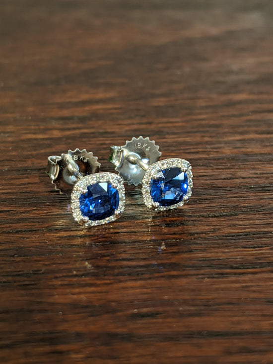 Kimberly Collins Blue Sapphire and Diamond Studs