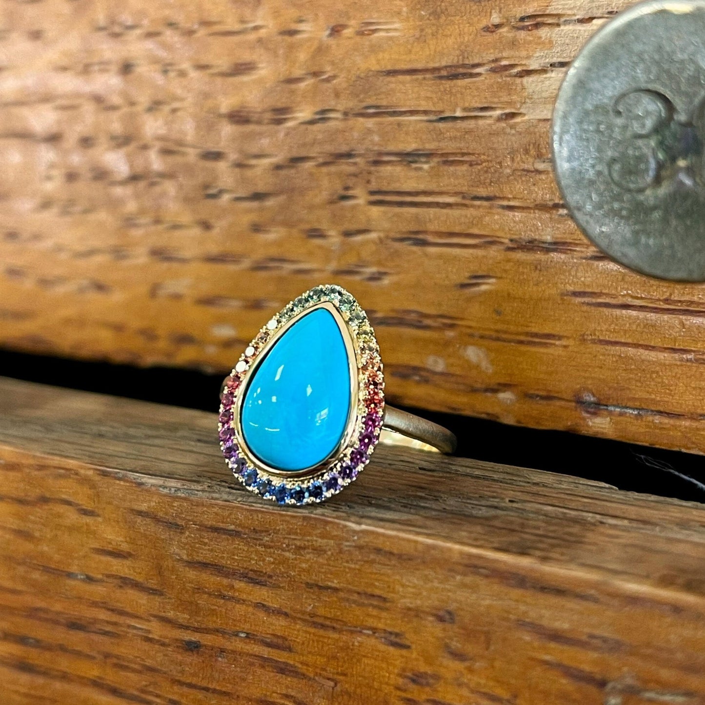 Kim Collins Turquoise and Sapphire Ring