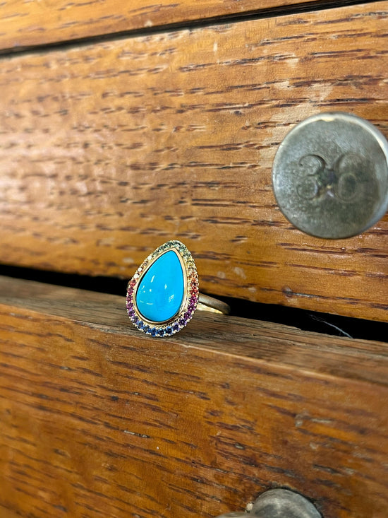 Kim Collins Turquoise and Sapphire Ring