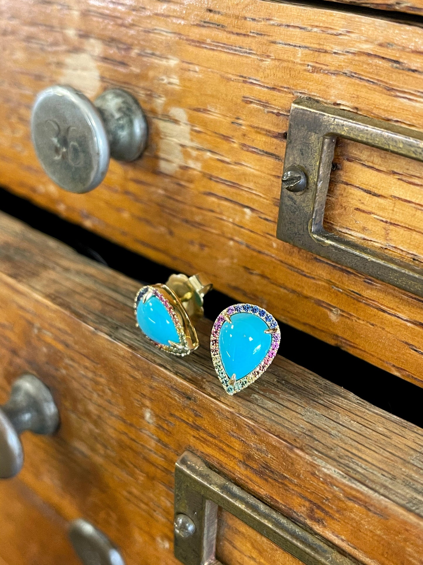 Kim Collins Turquoise and Sapphire Studs